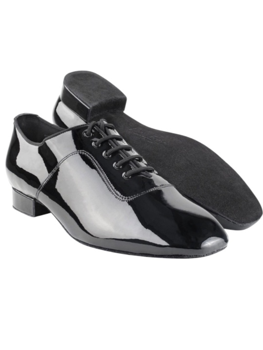 NWT Dance Shoes Black Patent Leather High Gloss Ballroom Shoes